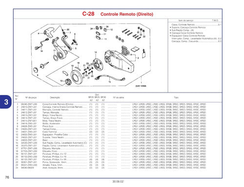 Catálogo De Peças Motor Popa Bf20a2 Bf25a2 Bf30a2 Honda