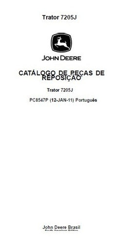 Catálogo De Peças John Deere 7205j Trator