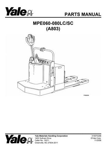 Manual Pecas Yale Mpe 060 Mpe080lc Sc Serie B803 178pg