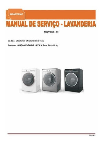 Manual De Serviço Lava E Seca Ative Bns 10 Ab Ac Ae Brastemp