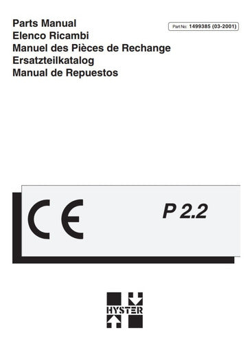 Manual Pecas Paleteira P2.2 (c438) Hyster ** Pg36