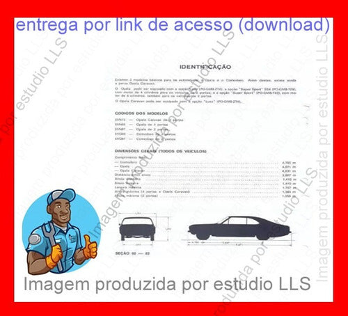 Manual Reparações Mecânica Oficina Serviço Gm Opala Ed 1