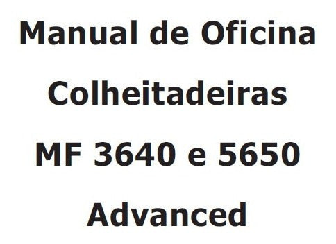 Manual De Serviço Massey Ferguson 3640 E 5650 Advanced