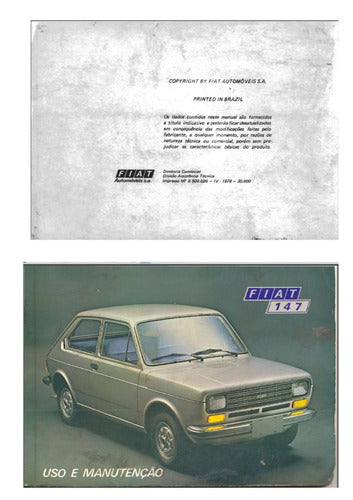 Manual De Uso E Manutenção Fiat 147 1978 -