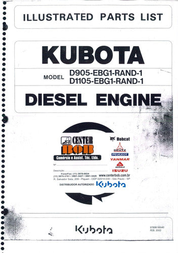 Catalogo De Pecas Motor Kubota D905 - D1105 -