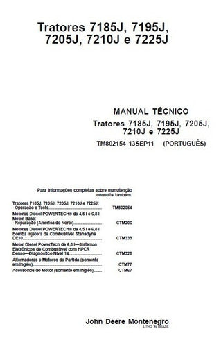 Manual De Serviço Tratores John Deere Série J