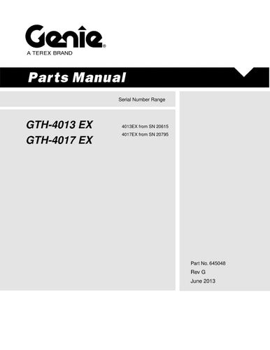 Catálogo De Peças Genie Gth 4013 Ex 4017 Ex -