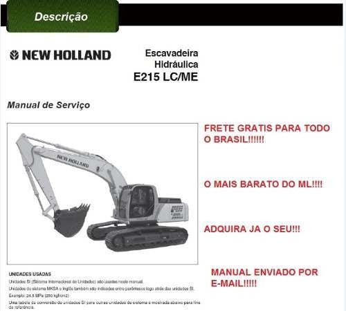 Manual De Serviço Escavadeira New Holland E215lc/me