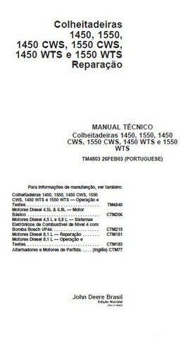 Manual De Serviços Jd 1450 E 1550