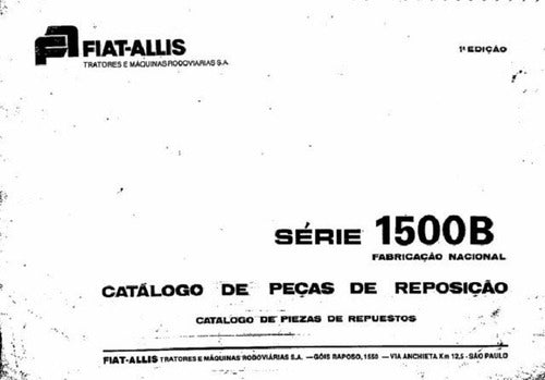 Fiatallis 1500b - Catalogo De Peças