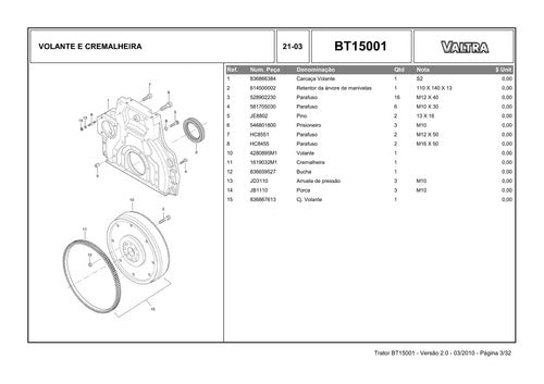 Catálogo De Peças Bt150 Motor Valtra