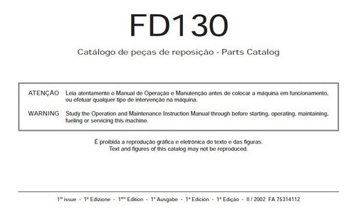 Catálogo De Peças Fiatallis Fd130 Trator De Esteira