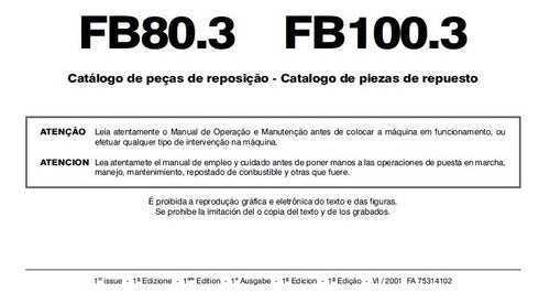 Catálogo De Peças Fiatallis Fb80.3 Retroescavadeira
