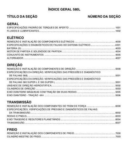 Manual De Serviço - Pá E Retroescavadeira 580l