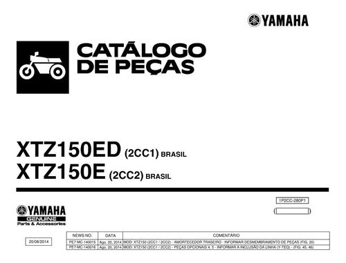 Catalogo De Peças Yanaha Xtz 150 E Ed 2015 -