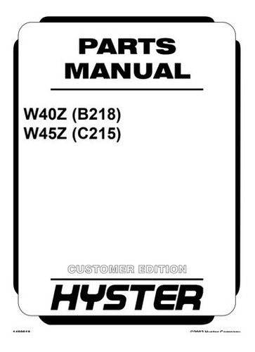 Manual Pecas Hyster W40z W45z Serie B218 C215 108pg