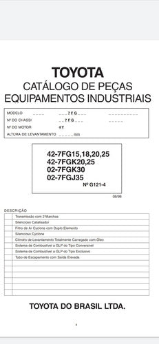 Manual De Serviço E Catálogo De Peças 7fg Séries.