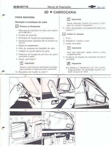 Manual Mecânica Oficina Serviço Chevrolet Chevette Ed. 198