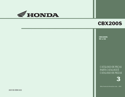 Catálogo De Peças Honda Cbx200s 1994 A 2002 -