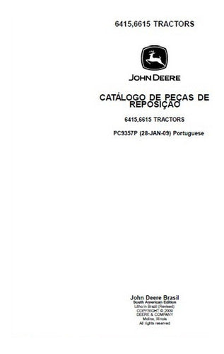 Catálogo De Peças Tratores John Deere 6415 E 6615