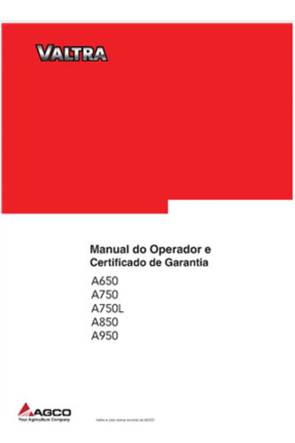 Manual Do Operador Valtra A650,a750,a750l,a850 E 950