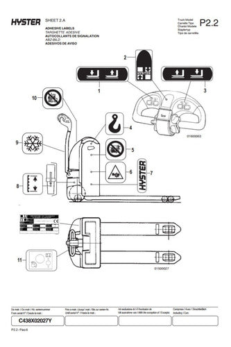 Manual Pecas Paleteira P2.2 (c438) Hyster ** Pg36