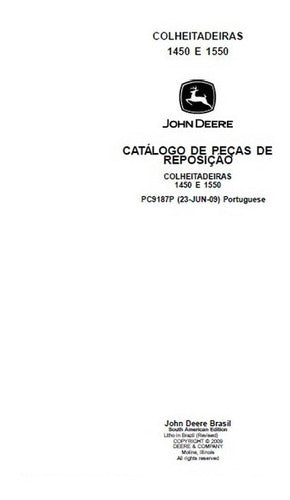 Catálogo De Peças Colheitadeiras John Deere 1450 E 1550