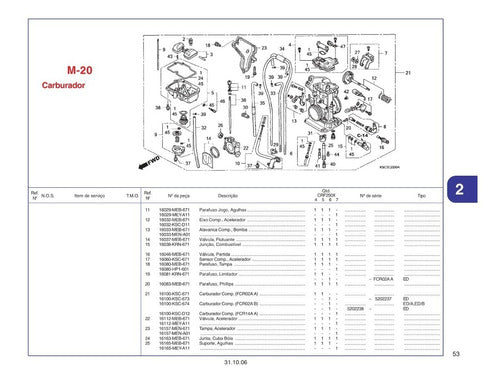 Catálogo De Peças Honda Crf250x 2004-2007 -