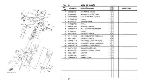 Catálogo De Peças Yamaha Xtz 125 2003 -