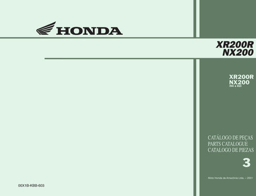 Catálogo De Peças Honda Xr 200r1 -