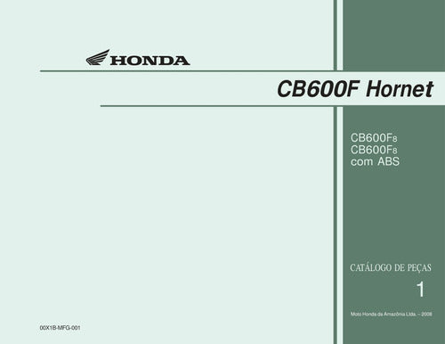 Catálogo De Peças Hornet 08 Br Cb600f -