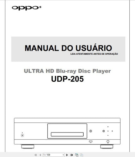 Manual Usuário Em Português Oppo Udp-205 : Mup