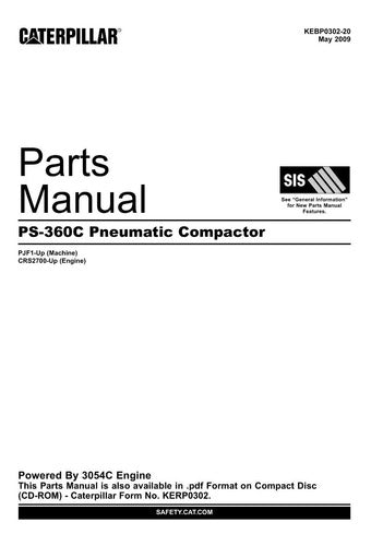 Catálogo De Peças Compactador Pneumático Ps-360c Cat -