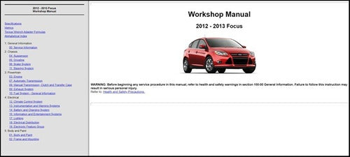 Manual De Servicos Focus 2012 - 2013 Completo - Ingles