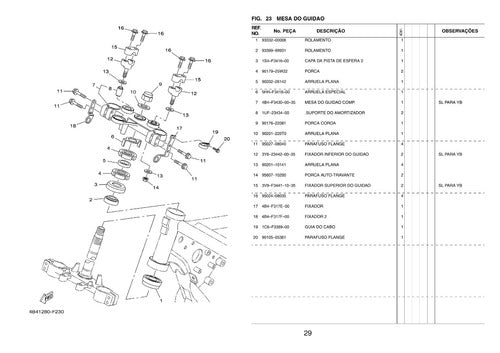 Catálogo De Peças Yamaha Xtz250x 2008 -