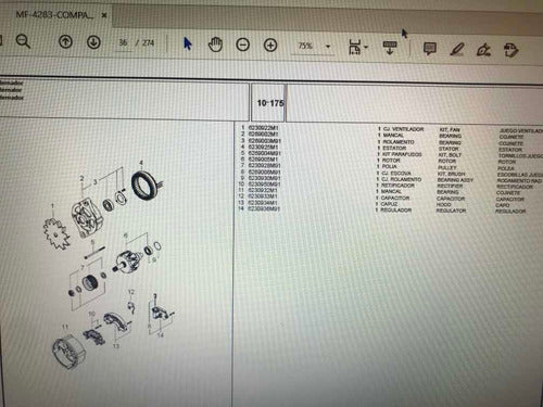Catálogo Peças Trator Massey Ferguson Compacto 4283