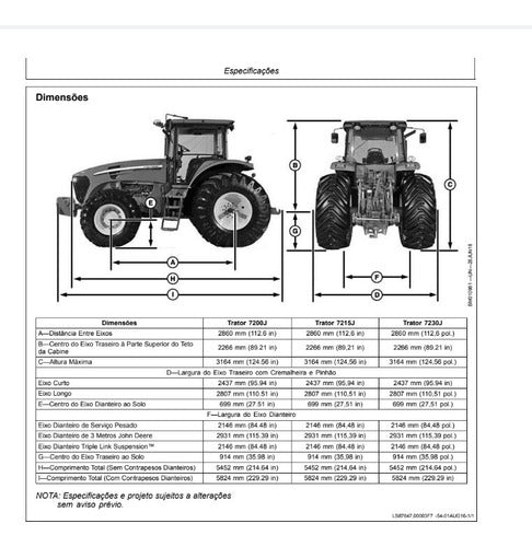 Manual Técnico Tratores John Deere 7200j 7215j 7230j