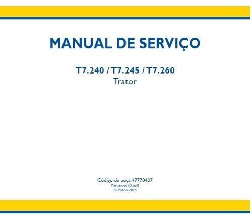 Manual De Serviço Trator New Holland T7.240, T7.245 E T7.260