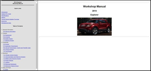 Manual De Servicos Chevrolet Explorer 2014 - Ingles