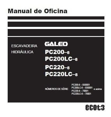 Manual De Serviço Escavadeira Komatsu Pc200-8/200lc-8/220-8