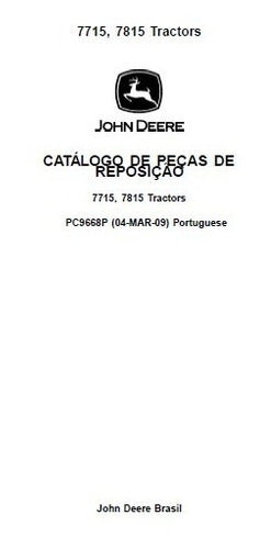 Catálogo De Peças John Deere 7815 Trator