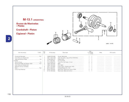 Catálogo De Peças Honda Biz 100 2002 - 2004 -