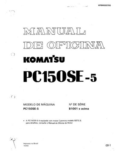 Manual De Serviço Da Komatsu Pc 150-5