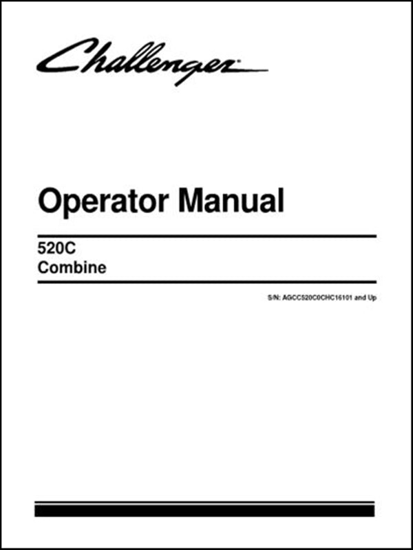 Operator Manual CHALLENGER - 520C - Combine - Colhetadeira