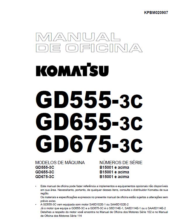 MANUAL DE OFICINA KOMATSU GD555-3C, GD655-3C, GD675-3C