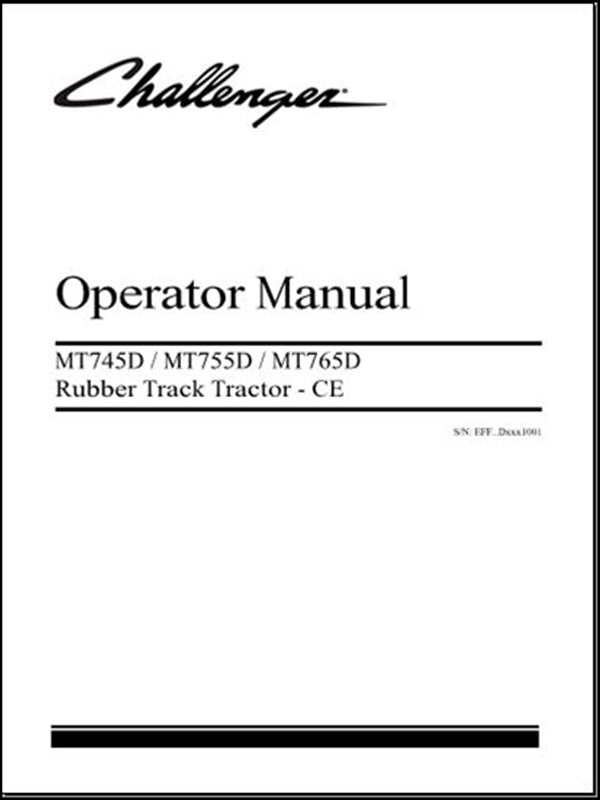 Operator Manual CHALLENGER - MT745D,MT755D,MT765D - Tratores