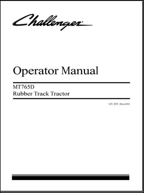 Operator Manual CHALLENGER - MT765D - Tratores