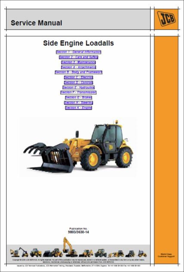 Manual de Serviço Telescópico Manipuladores Loadalls Série JCB - 530-70 – 540-170