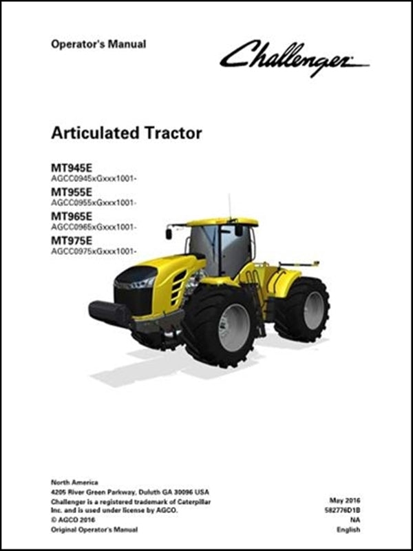 Operator Manual CHALLENGER - MT945E,MT955E,MT965E,MT975E - Tratores