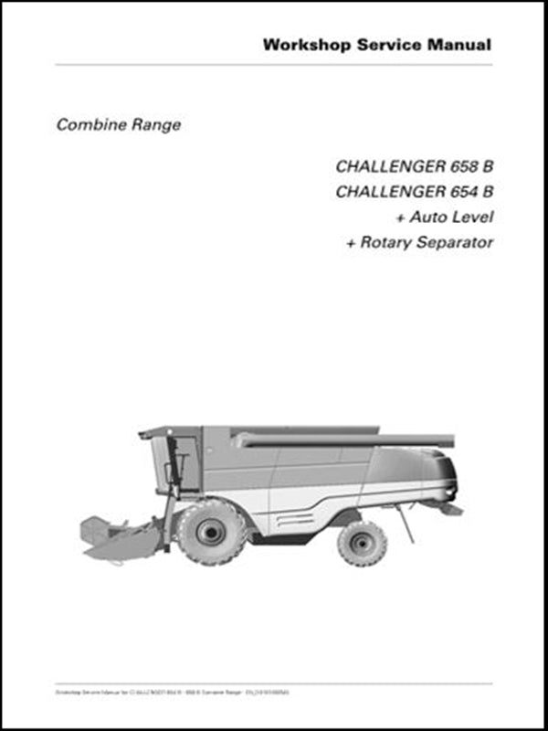 Manual de Serviço CHALLENGER - 658 B\ 654 B - Colhetadeira